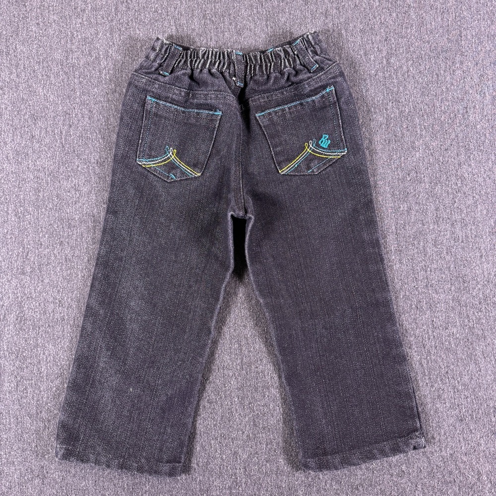 Y2K Rocawear Kids Black Denim Slash Pocket Classic Look Straight Leg Jeans 24M